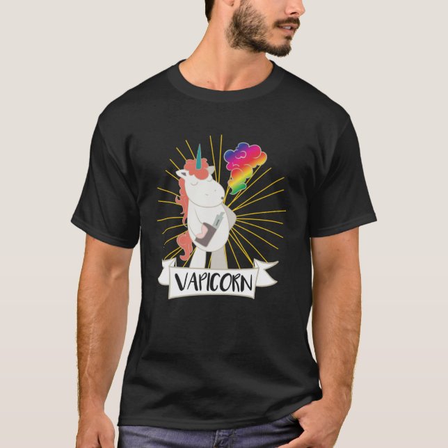 Vapicorn Unicorn Steamer Smoking Steam Vaping T-Shirt (Front)