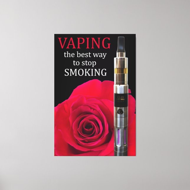 Vaping and rose flower canvas print (Front)