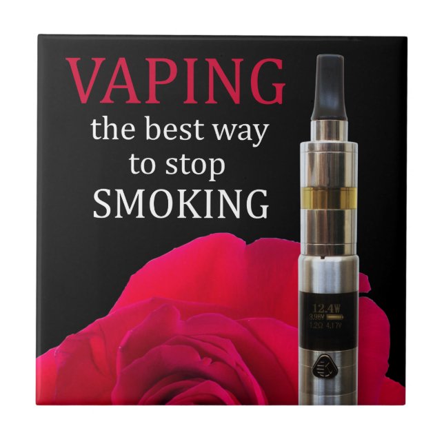 Vaping and rose flower ceramic tile (Front)