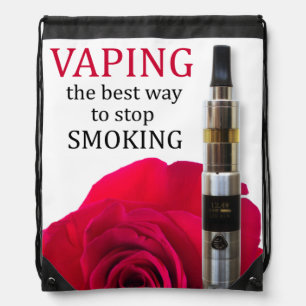 Vaping and rose flower drawstring bag