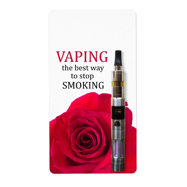 Vaping and rose flower label (Front)