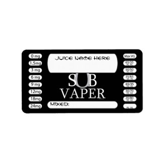 Vaping | DIY E-Juice Label SubVaper by VapeGoat