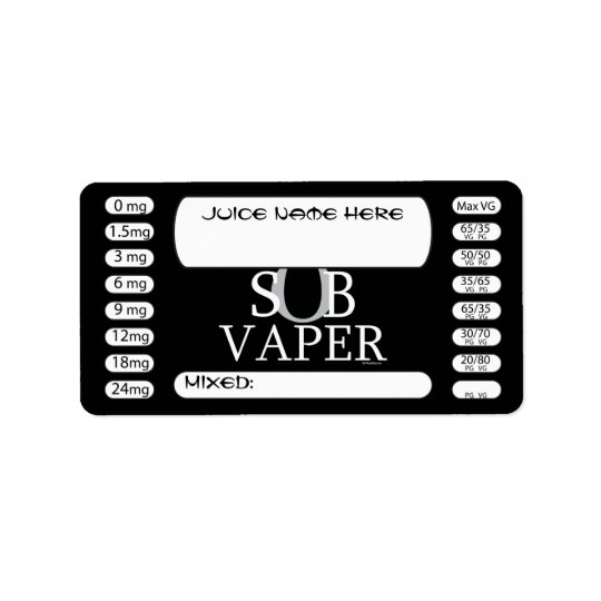 Vaping DIY EJuice Label SubVaper by VapeGoat