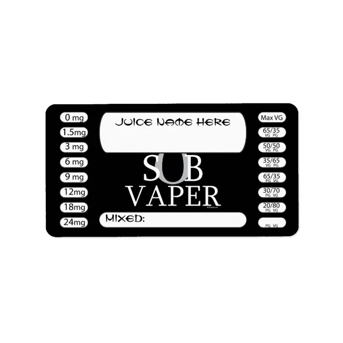 Vaping Diy E Juice Label Subvaper By Vapegoat Zazzle Com