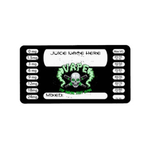 Vaping DIY E-Juice Label Vape Skull by VapeGoat