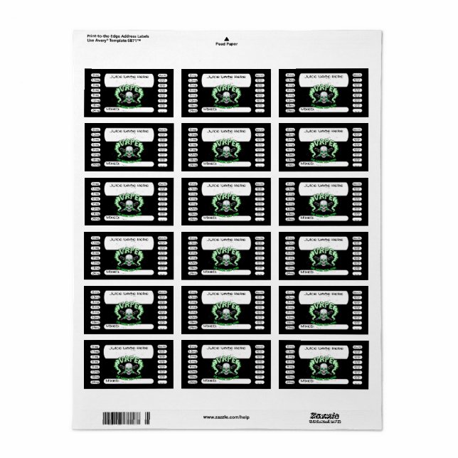 Vaping | DIY E-Juice Label Vape Skull by VapeGoat | Zazzle