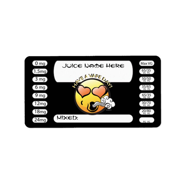 Vaping | DIY E-Juice Label Vape Smilie by VapeGoat (Front)
