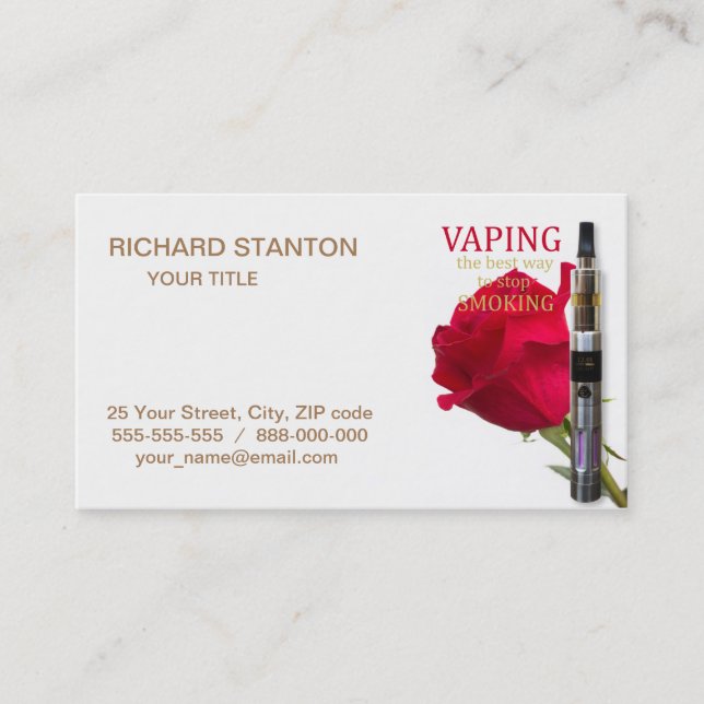 Vaping is the best way to stop smoking business card (Front)