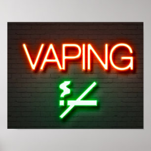 Vaping Neon Sign Poster