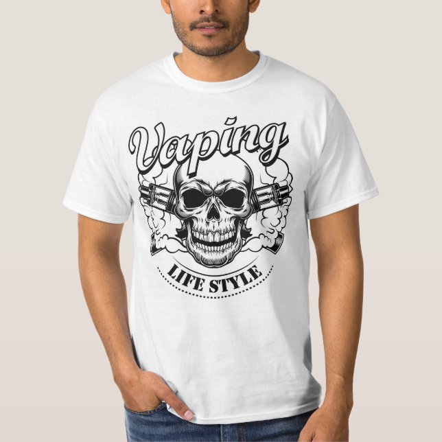 Vaping Skull - Bold & Edgy T-Shirt (Front)