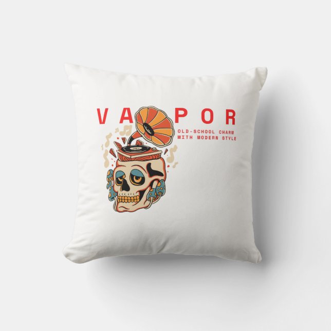 Vapor: Old-School Charm with Modern Style! Throw Pillow (Front)