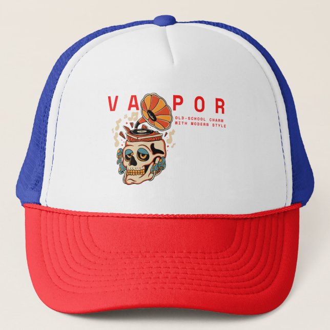 Vapor: Old-School Charm with Modern Style! Trucker Hat (Front)