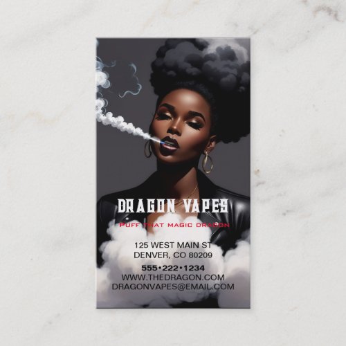 Vapor Vape Plume of Smoke Black  White Business Business Card