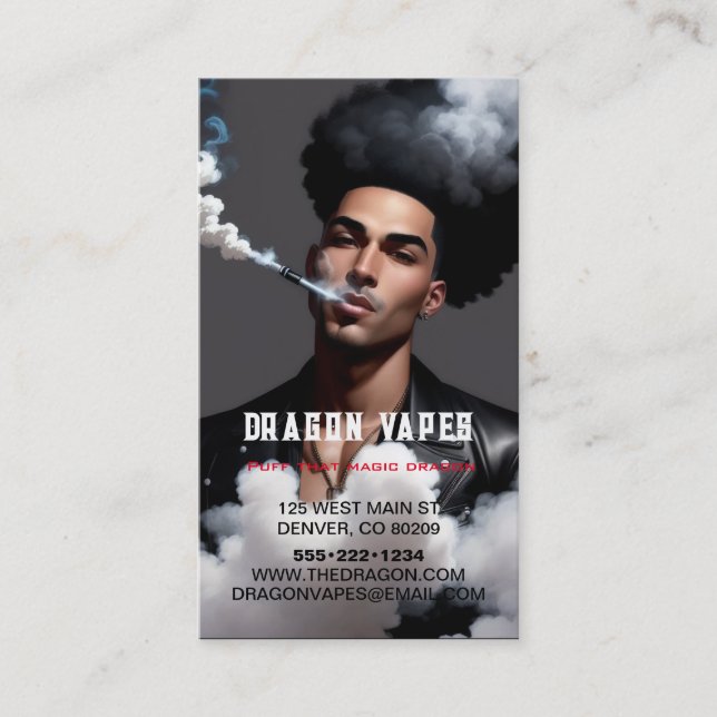 Vapor Vape Plume of Smoke Black & White Business Business Card (Front)