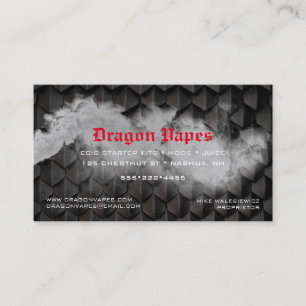 Vapor Vape Plume of Smoke Black & White Business C Card