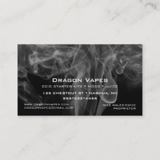 Vapor Vape Plume of Smoke Black & White Business Card