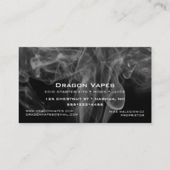 Vapor Vape Plume Of Smoke Black & White Business Card by HydrangeaBlue at Zazzle