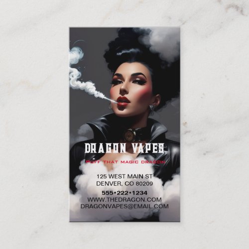 Vapor Vape Plume of Smoke Black  White Business Card