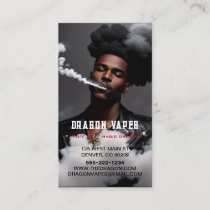 Vapor Vape Plume of Smoke Black & White Business Card