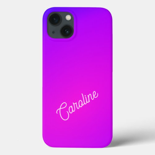 Vaporwave 80s 90s Purple Pink With Name Neon iPhone 13 Case