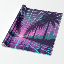 Vaporwave 80s Neon Grid Synthwave Art Poster