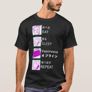 Vaporwave 90s 80s Party DJ Disco EAT SLEEP T-Shirt