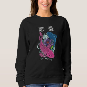 Vaporwave Aesthetic 恋愛 Koi Fish Yin and Yang Sweatshirt