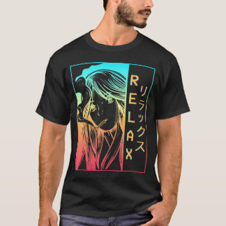 Vaporwave Aesthetic Anime Girl Sad Japanese Relax T-Shirt