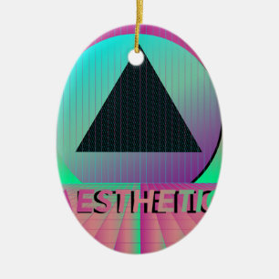 vaporwave aesthetic ceramic ornament