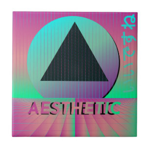vaporwave aesthetic ceramic tile