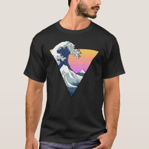 Vaporwave Aesthetic Great Wave Retro Triangle T-Shirt