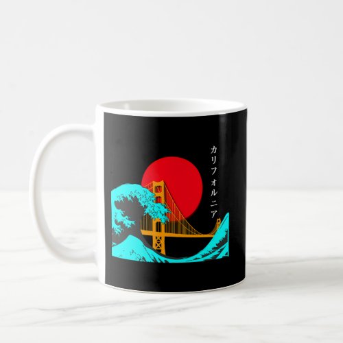 Vaporwave Aesthetic _ Japan Golden Gate Bridge Coffee Mug