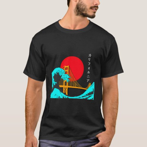 Vaporwave Aesthetic _ Japan Golden Gate Bridge T_Shirt