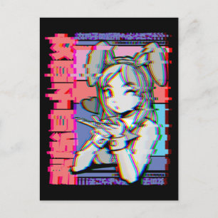 Vaporwave Aesthetic Japanese Retro Anime Girl Postcard