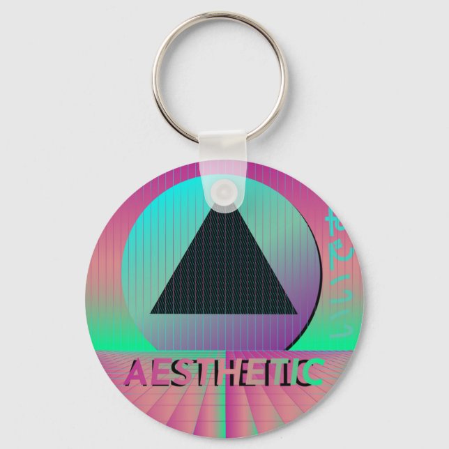 vaporwave aesthetic keychain (Front)