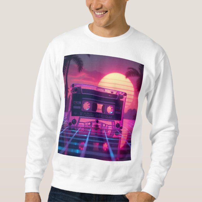 Vaporwave Aesthetic Music Design Sweatshirt (Front)