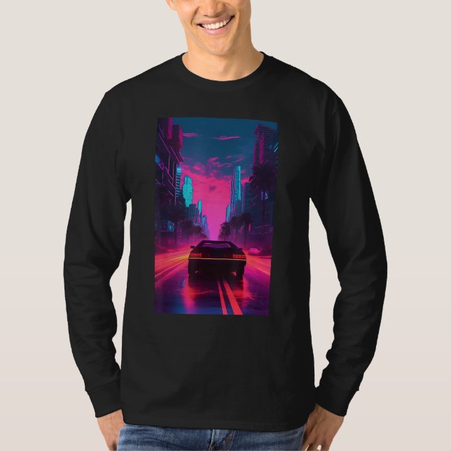 Vaporwave Aesthetic Outrun Synthwave Retrowave T-Shirt (Front)