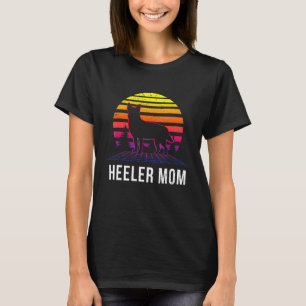 Vaporwave Aesthetic Pet Cattle Dog Cute Heeler Mom T-Shirt