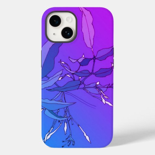 Vaporwave Aesthetic Purple Blue Jasmine Floral Case_Mate iPhone 14 Case
