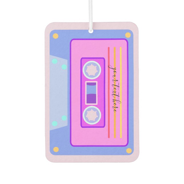 Vaporwave Aesthetic Retro Pink 90s Audio Cassette Air Freshener (Front)