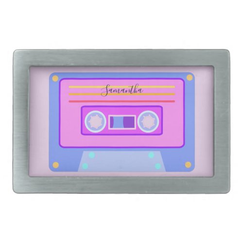 Vaporwave Aesthetic Retro Pink 90s Audio Cassette Belt Buckle