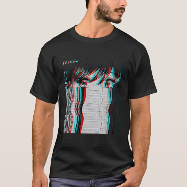 Vaporwave Aesthetic Sad Anime E E Harajuku T-Shirt (Front)