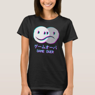 Vaporwave Aesthetic Sad Happy Face Sad Girl Boy Ga T-Shirt