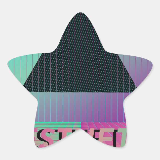 vaporwave aesthetic star sticker (Front)
