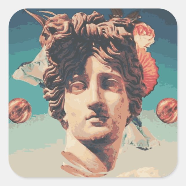 Vaporwave Aesthetic Statue Sticker (Front)