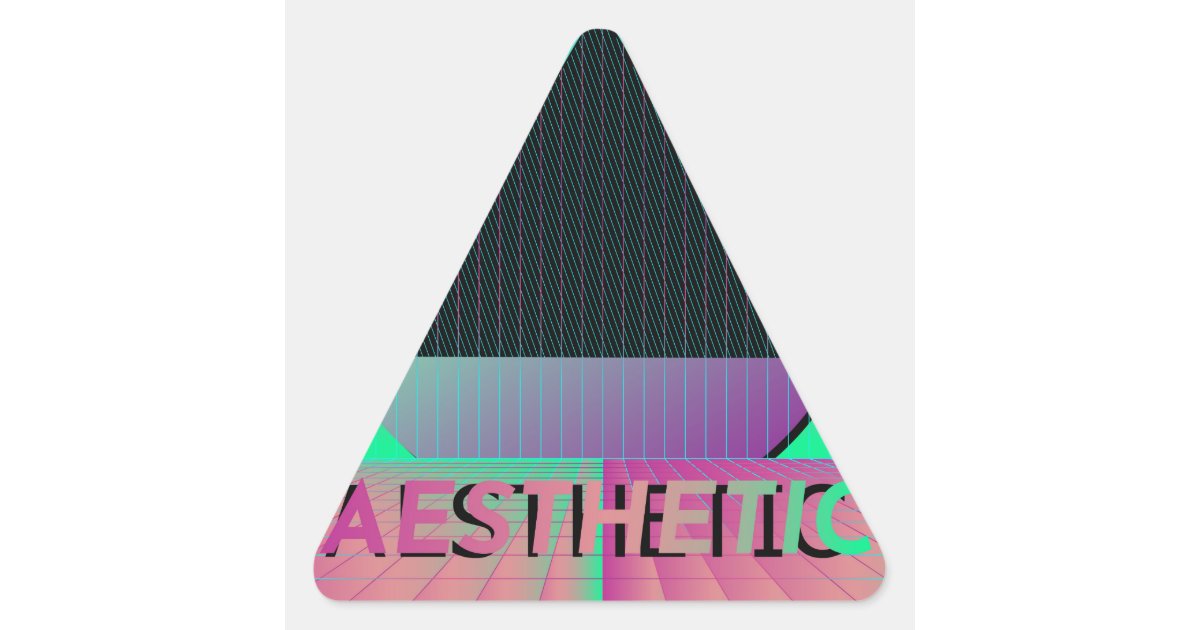 vaporwave aesthetic triangle sticker | Zazzle.com