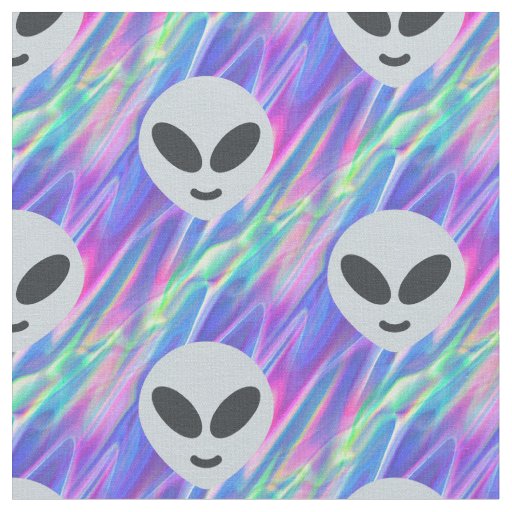 vaporwave alien emoji fabric