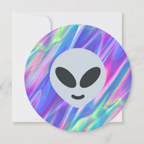vaporwave alien emoji invitation