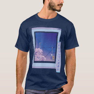 Vaporwave Anime Sakura Cool Fun Retrowave Cartoon  T-Shirt