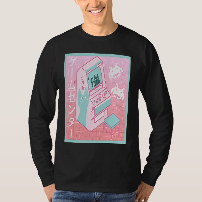 Vaporwave Arcade Center Retro 80's 90's Japanese O T-Shirt (Front)